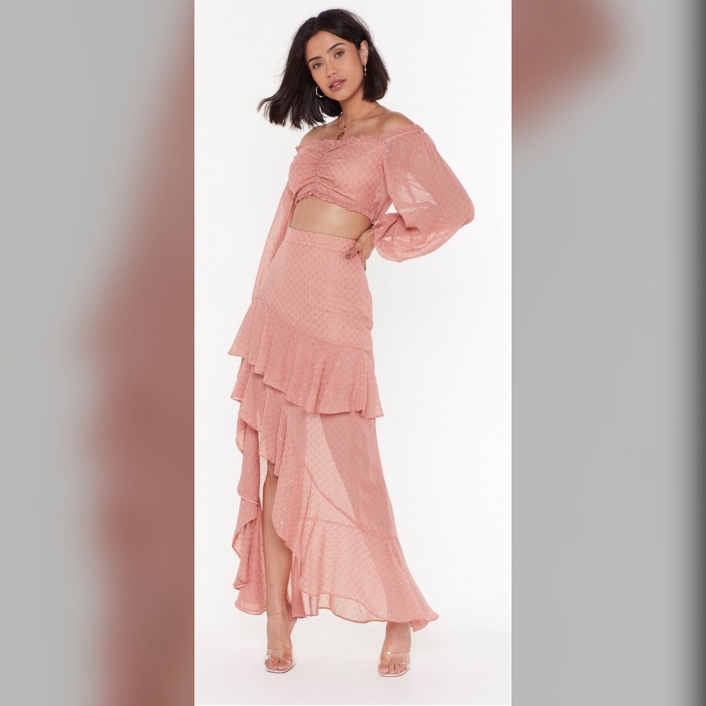 NASTY GAL Ruffle Maxi Skirt